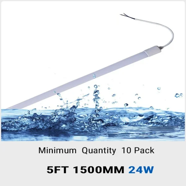 Aiwooping MOQ 10 Pack, 5FT 1.5M 24W AC85-265V,IP65 T8 LED waterproof tube, easy to install, suitable for use in humid environments such as water tanks, refrigerators and freezers