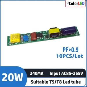 Aiwooping,MOQ 10PCS T5/T8 LED Driver Power high PF Value,Flicker-Free,AC85-265V Voltage Input,suitable Aiwooping led tube series product