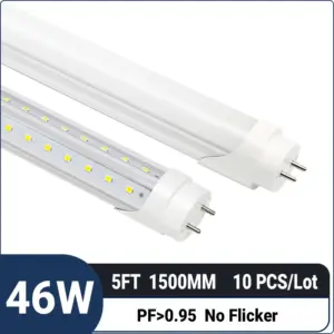 5FT 1.5M 46W 5800LM,G13 interface V shape T8 LED Tube Light – Super Bright LED Shop Light for Garage, Workshop & Warehouse,10 Pack