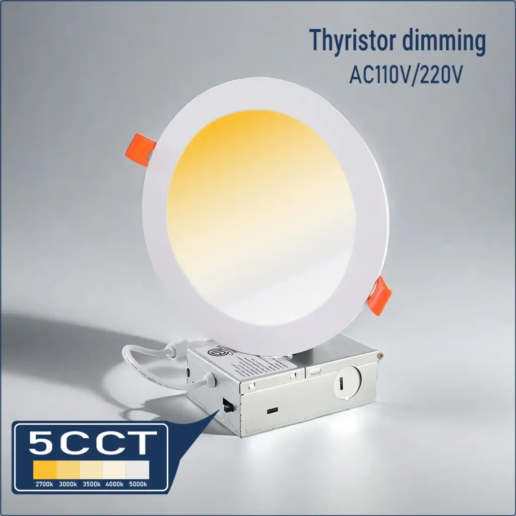 5CCT LED Downlight with Thyristor Dimming – Adjustable Color Temperature (2700K-5000K), AC110V/220V