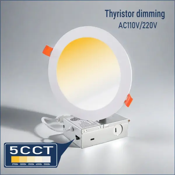 5CCT LED Downlight with Thyristor Dimming – Adjustable Color Temperature (2700K-5000K), AC110V/220V